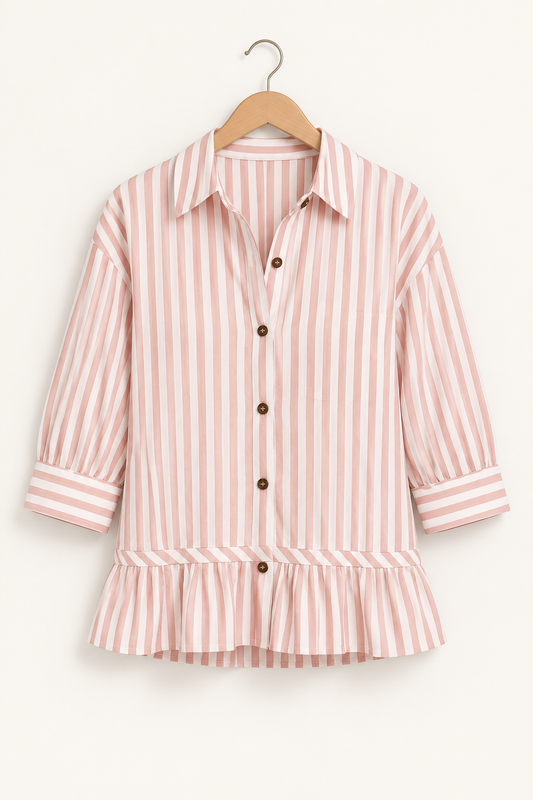 Tiffany Sleeve Ruffle Hem Shirt