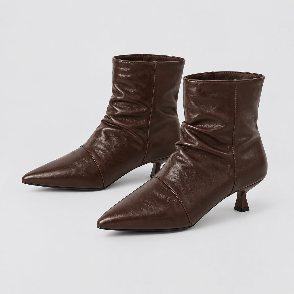 Point Toe Kitten Heel Boots