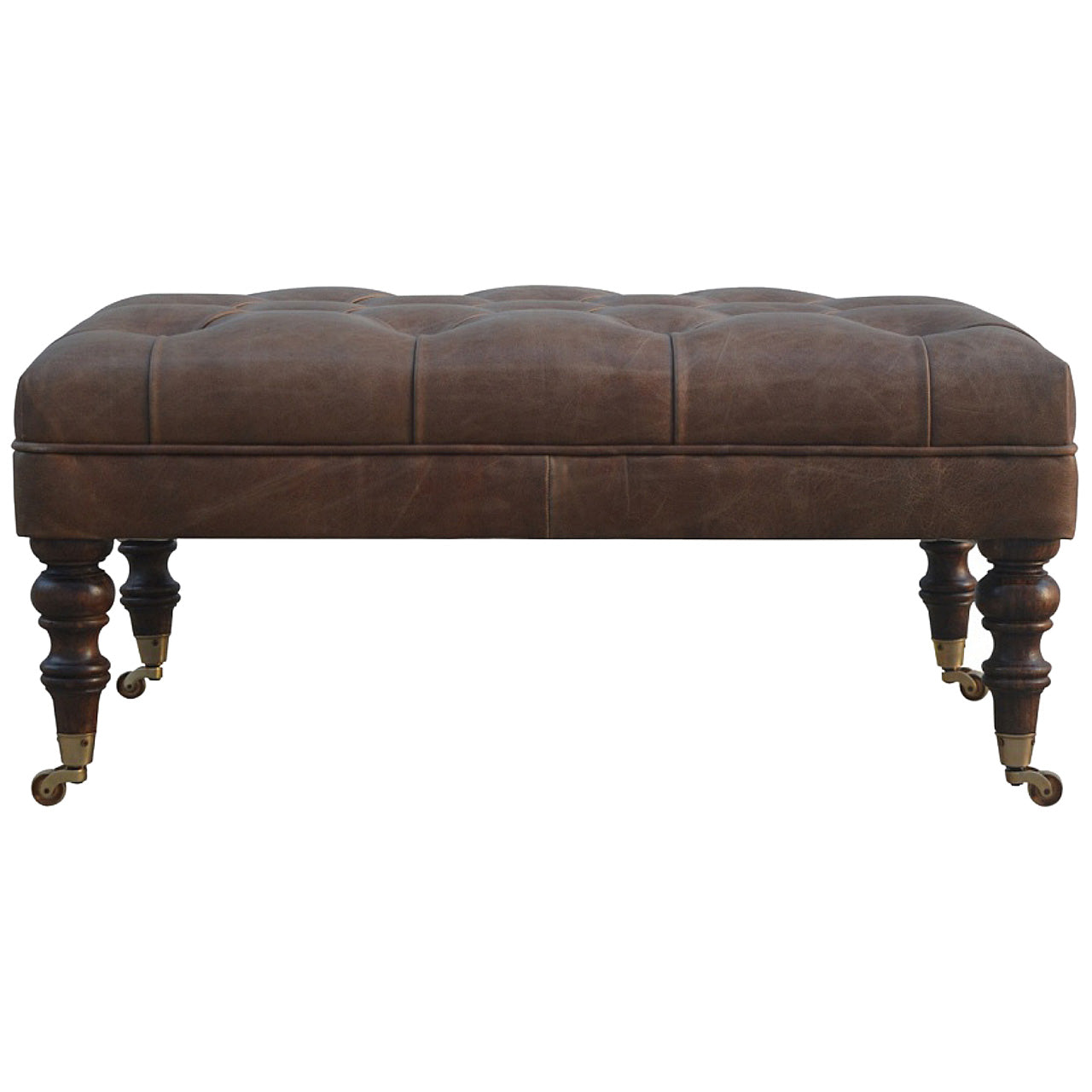Buffalo Leather Ottoman-2