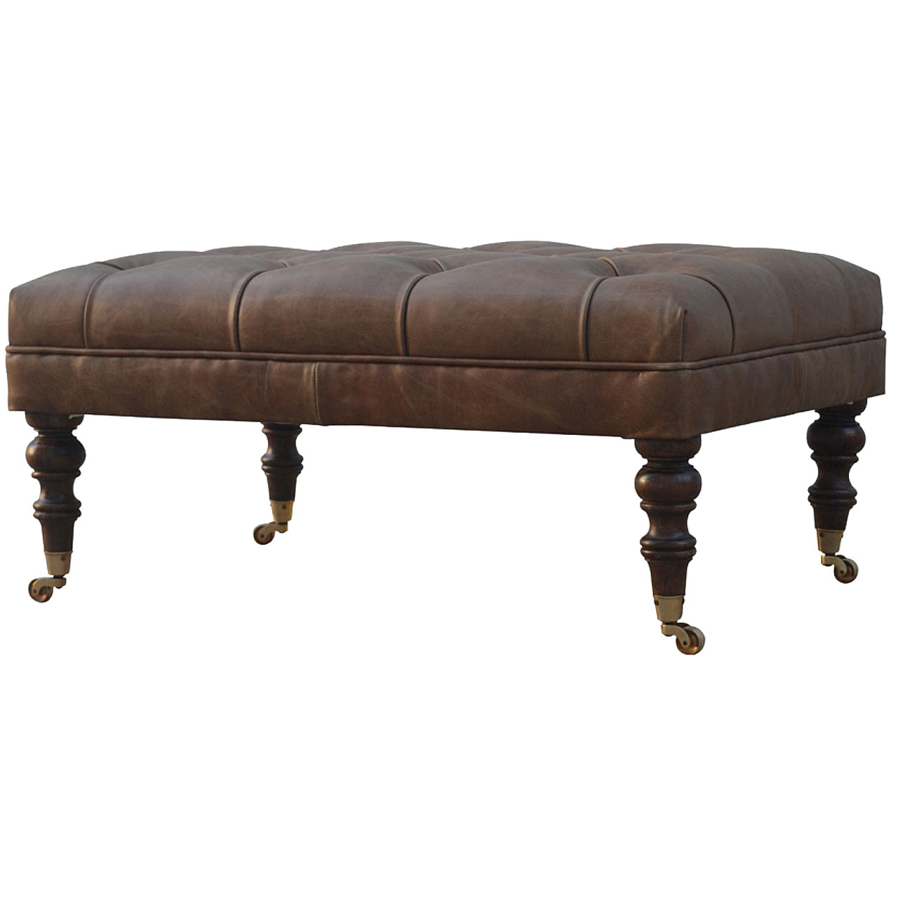 Buffalo Leather Ottoman-4