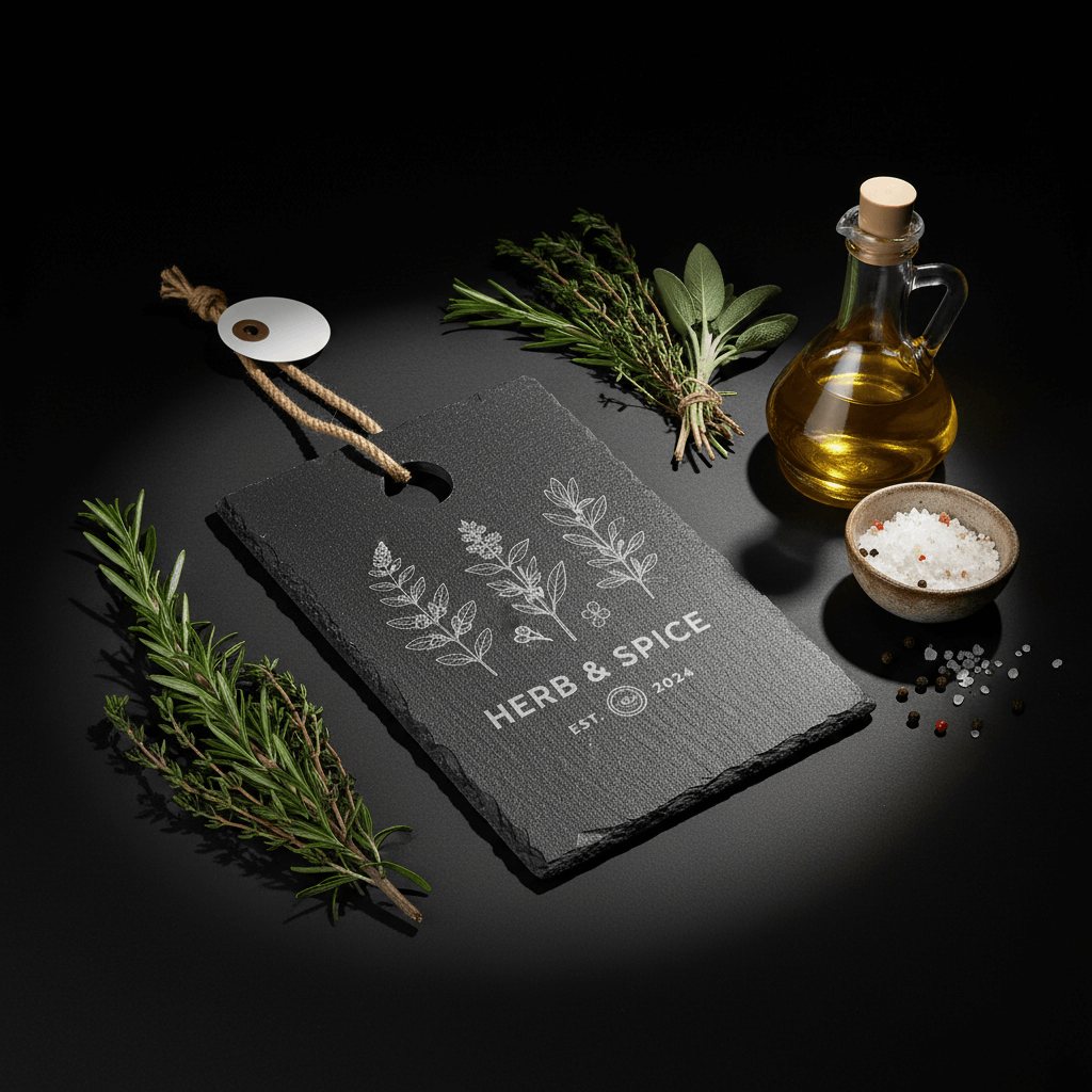 Personalized slate cutting board 9x6 with Hanger String-4