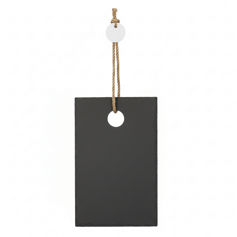 Personalized slate cutting board 9x6 with Hanger String-0