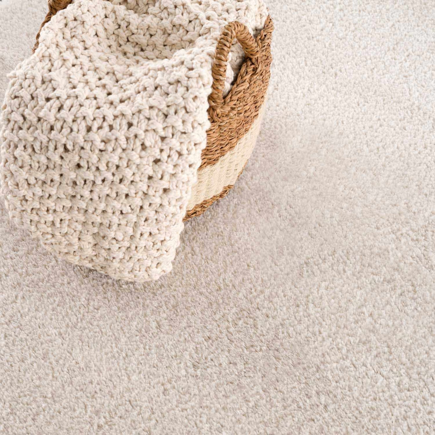 Velora Light Beige Wavy Abstract Modern Minimalist Polyester Machine Woven Area Rug