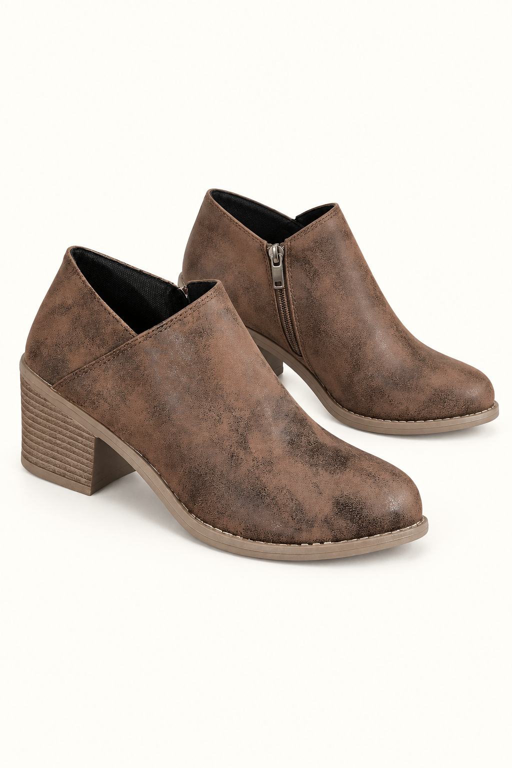 Tulip Opening Suede Ankle Boots