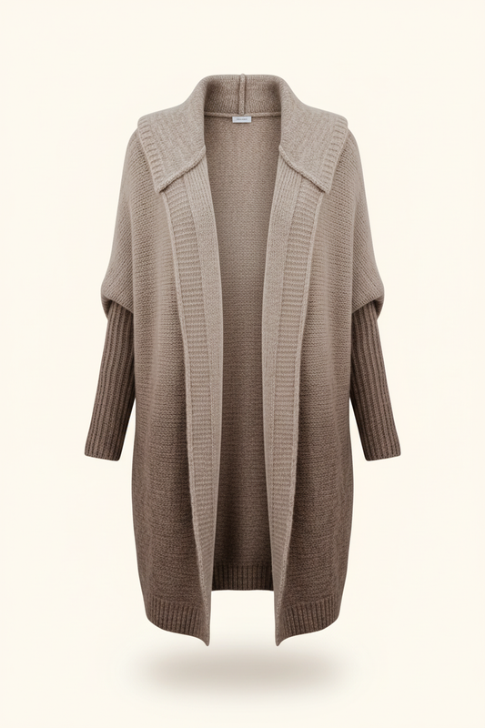 The Two-Tone Open Front Cabin Cardigan