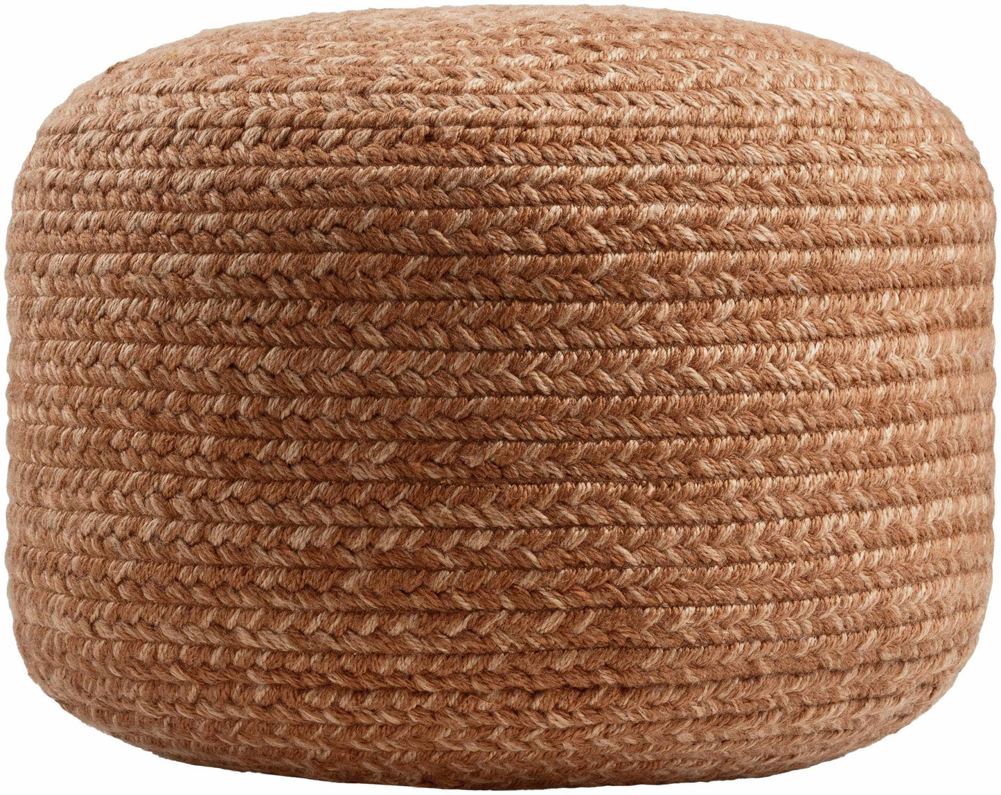 Tonanitla Natural Fiber Gray Knitted Pouf-3