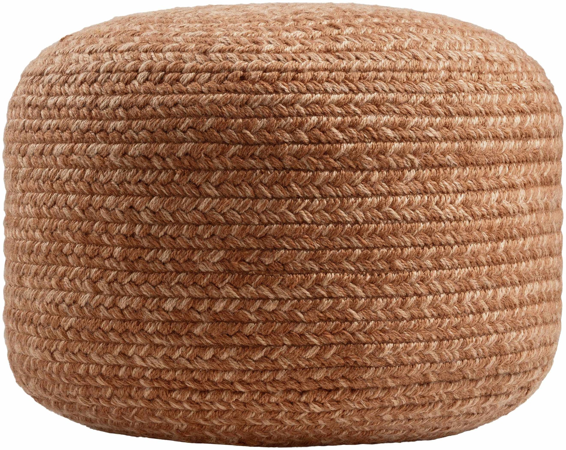 Tonanitla Natural Fiber Gray Knitted Pouf-3