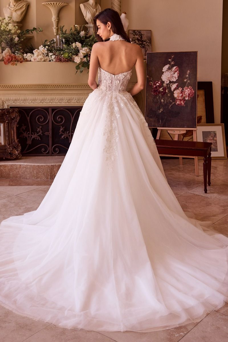 Strapless Lace & Tulle Wedding Ball Gown-1